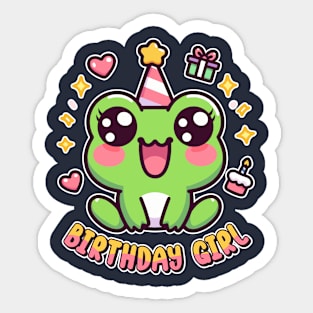 Birthday Girl Kawaii Toad Lover Daughter Bday Sticker